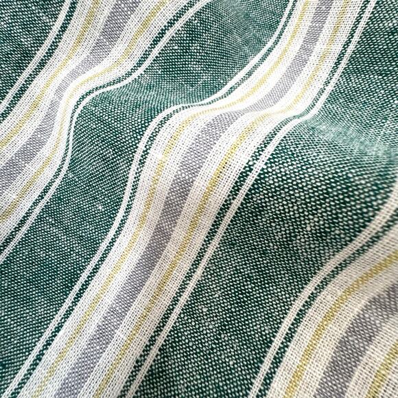 Womens Linen Blend Jumpsuit M Kelly Green Striped Wide Leg Sleeveless Tie Back - Picture 7 of 11